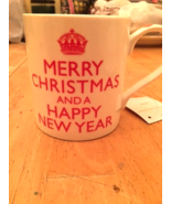 Merry Christmas and a Happy New Mug Cup England Crown Kent Pottery NEW - $5.93