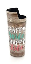 Smokezilla Happy Wife Metallic Epoxy Wrapped Metal Bic Cigarette Lighter Case - $9.89