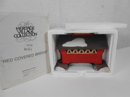 Department 56 Red Covered Bridge 5987-0 Heritage Village Hand painted Po... - $14.00