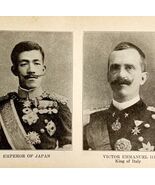 1914 WW1 Print Japan Emperor &amp; Victor Emmanuel III Antique Military Coll... - $641.86 MXN