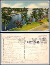 FLORIDA Postcard - Miami Beach, Indian Creek &amp; 21st Street Bridge L10 - £2.32 GBP