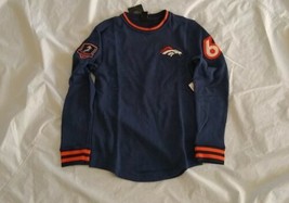 NFL Unisex Adult Denver Broncos Long Sleeve Crew Neck Navy Blue Shirt Size Small - £41.40 GBP