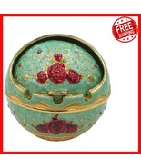 Elegant Vintage Windproof Ashtray with Lid - Antique Rose Design, Light ... - $546.04 MXN
