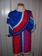 Unfinished Tunic Project From Graphic Art Print Scarf Fuschia Teal Royal Purple - $20.00