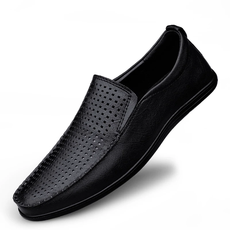 Genuine Leather Shoes Men slip on fashion Loafers Cow Leather Mens Casua... - £60.58 GBP
