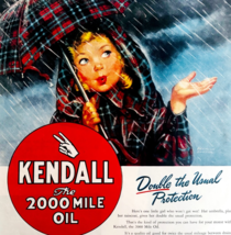 1947 Kendall Motor Oil Advertisement Gasoline &amp; Oil 2000 Mile Protection... - $555.10 MXN