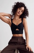 Madewell Women&#39;s Black Cut Out Knot Front Crop Tank Top XL NWOT - £12.66 GBP