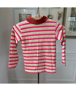 Vintage 70s Morton Togs Unisex Youth Mock Neck Shirt Stripe Youth 10 - $31.96 CAD