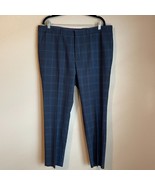 Ted Baker Mens Suit Trousers Navy Blue Plaid 38 R 100 % Wool Reese Pants - $681.42 MXN