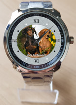 Twin Dachshunds Pet Dogs Unique Unisex Beautiful Wrist Watch Sporty - £27.33 GBP