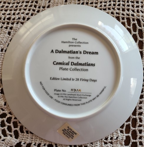 Hamilton Collection Comical Dalmatians Ceramic Plate ~ 1131A ~ Dalmatians Dream Item image 2