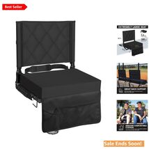 Lightweight Folding Stadium Seat with Drink Holder and Supportive Back - $74.20