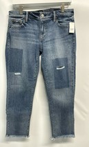 GAP Denim Girlfriend Mid Rise Slim Raw Hem Jeans Med Wash NEW Ins 25&quot;- S... - £25.07 GBP