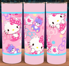 Hello Kitty Pastel Pink and Blue Cup Mug Tumbler 20 oz with Lid and Straw - £15.58 GBP