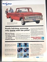 Vintage 1962 Print Ad FORD Pickup Truck Art Poster For Framing Garage - £6.71 GBP