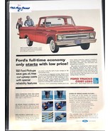 Vintage 1962 Print Ad FORD Pickup Truck Art Poster For Framing Garage - £6.74 GBP