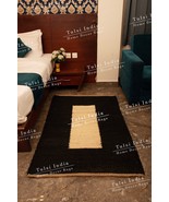 black runner rug, permium quality hemp jute rug, natural hemp jute rug, ... - £113.97 GBP