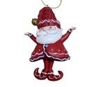 Kurt Adler Red and White  Santa Gnome Ornament Legs Together Hanging Wit... - £6.55 GBP