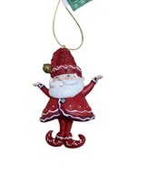 Kurt Adler Red and White  Santa Gnome Ornament Legs Together Hanging With Tag - £6.50 GBP
