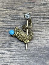 Antique Gold Tone Fish Stick Pin Hat Pin Estate Jewelry Find KG - €8,58 EUR