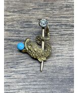 Antique Gold Tone Fish Stick Pin Hat Pin Estate Jewelry Find KG - €8,58 EUR