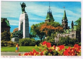 Postcard The War Memorial Ottawa Ontario Tulips - £1.71 GBP