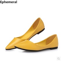 Lady Shoes Loafers Soft Leather Pointed Toe Heel Dance Slip-ons Flats Spring Bre - £27.16 GBP