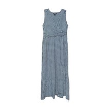 Lands End Womens Blue Faux Wrap Sleeveless Stretch Long Maxi Dress Size Medium - £15.76 GBP