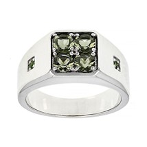 0.86Ct Round Cut Green Tourmaline 14K White Gold Plated Center Design Me... - €85,70 EUR