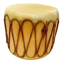 Log Drum Native Leather Stretched Rawhide 8.75 Tall Pow Wow Instrument - £254.67 GBP