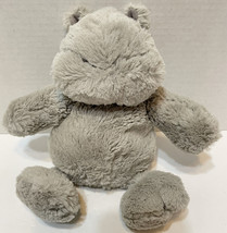 Demdaco Nat and Jules Soft Lovey Plush Beanie Hippo Brody Gray 9 inches - £11.20 GBP
