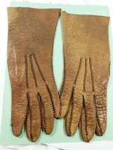 Vintage Alexette Italy Women&#39;s leather Gloves Prime Quality brown Size 6... - $13.86