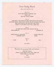 Redwood Room Easter Sunday Brunch Table Top Menu Clift Hotel 1964 of 1970 - £21.86 GBP