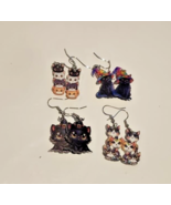 4 Pair Halloween Acrylic Drop &amp; Dangle Earrings Set - $13.63 CAD