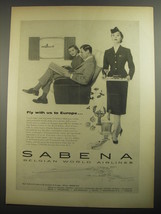 1956 Sabena Belgian World Airlines Ad - Fly with us to Europe - £13.81 GBP