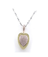 Real 0.73ct Natural Fancy Pink Diamonds Heart Pendant Necklace 18K Rose ... - £1,506.70 GBP