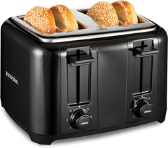 4 Slice Toaster with Extra Wide Slots for Bagels, Cool-Touch Walls, Shade Select - £33.53 GBP