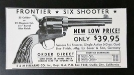 Vintage 1938 E&amp;M Firearms Co. Frontier Six Shooter - Sauer &amp; Son Germany AD - £5.30 GBP