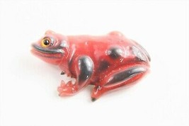 80&#39;S Estate Vintage Jewelry Red Molded Plastic Figural Frog Brooch Small - £20.04 GBP