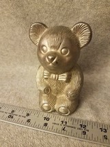 Vintage Silver Plated Teddy Bear Piggy Bank Change Coin Money - £5.12 GBP