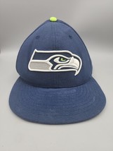 Seattle Seahawks Hat Cap Fitted 7 1/8 Adult Blue New Era Logo Football N... - £7.56 GBP