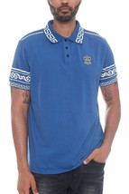 Men&#39;s Blue Version Couture Polo Button Down Shirt (L) - $34.65