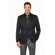 Men's MONO Turkey Casual Dress Jacket Patch Pockets Thick Cotton 1557-01 Black image 2