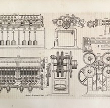 Flax Preparation Machine Woodcut 1852 Victorian Industrial Print Engines... - £31.41 GBP