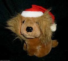6&quot; Vintage 1987 Prestige Brown Puppy Dog Pup Christmas Stuffed Animal Plush Toy - £19.04 GBP