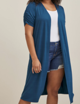 Torrid size 5/5X(28) blue fit &amp; flare duster cardigan, NWT - £31.59 GBP