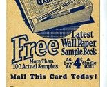 1900&#39;s Montgomery Ward Free Wall Paper Sample Book Postcard  - £27.23 GBP
