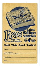 1900&#39;s Montgomery Ward Free Wall Paper Sample Book Postcard  - £27.23 GBP