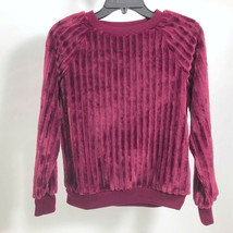 No Boundaries Burgundy Chenille Pullover Sweater Juniors Size Small 3-5 - $13.85