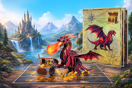 Fire breathing dragon pop-up card 15cm x 20cm UK sales only - $10.00